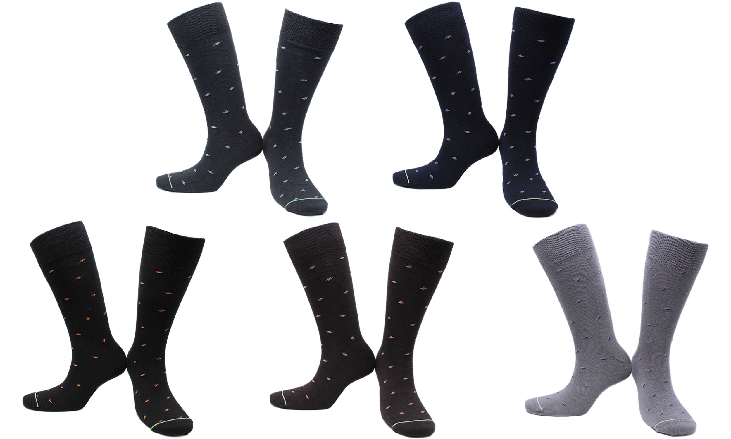 Chaussettes Bambou Homme Sans Couture - Gris, Bleu Marine, Café, Noir (5 paires)-0