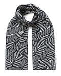 Geometric Striped Wool & Cashmere Scarf